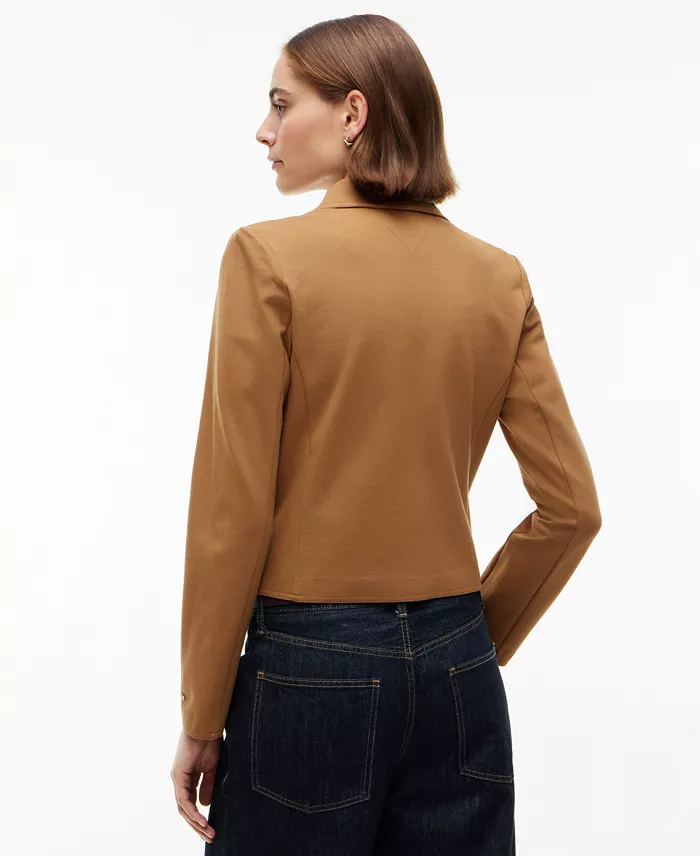 Women's Ponte Knit Band Collar Jacket - thumbnail 4
