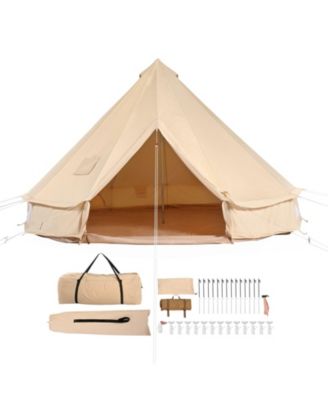 Bell Tent, 6m/19.68feet 4-Season Yurt Tent, Stove Jack, Breathable Fabric, Holds Up To 10 People for Camping and Hunting