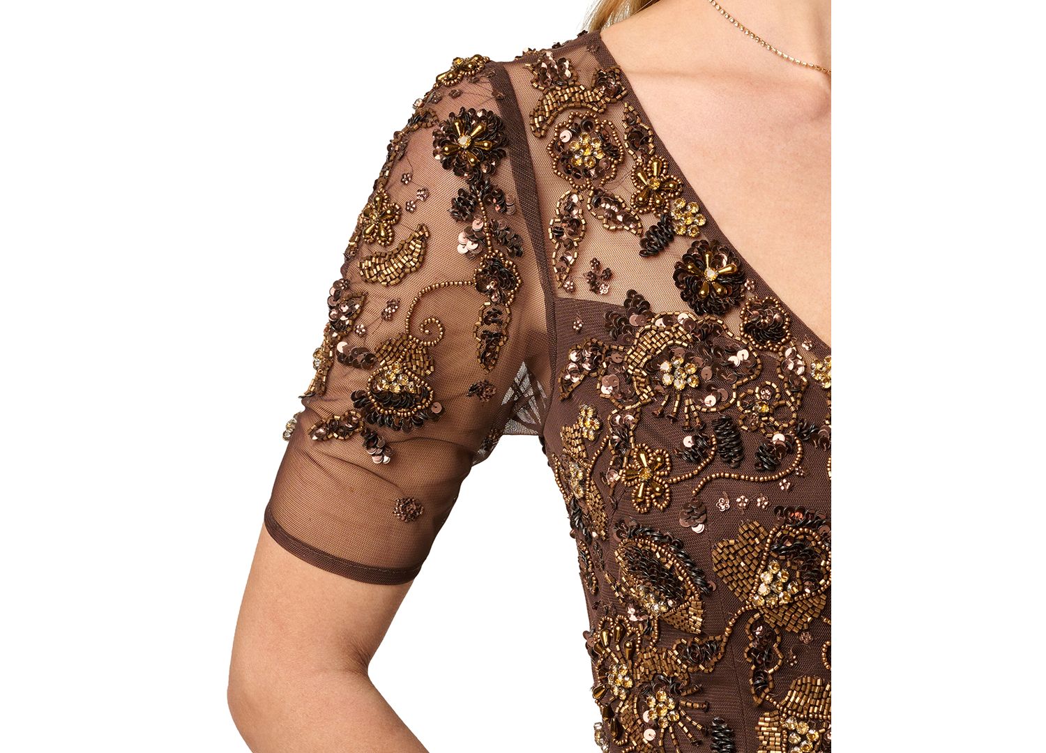 Petite Sequin V-Neck Gown