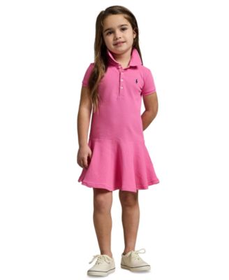 Girls' 2T-6X Cotton Mesh Stretch Short-Sleeve Polo Dress