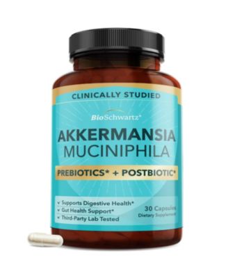 Akkermansia Muciniphila Supplement with Prebiotic and Postbiotic, 30 Capsules
