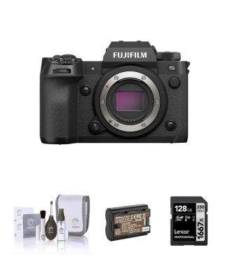 X-H2S Mirrorless Digital Camera Body, Bundle with 128GB SD Memory Card, Extra Battery, Cleaning Kit