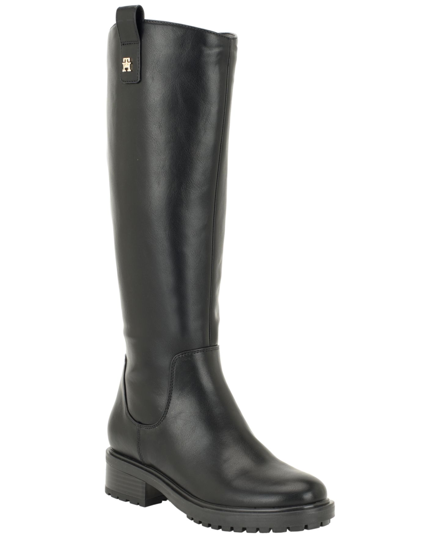 Женские ботинки Tommy Hilfiger Ashere Tall Lug Sole Riding Boots, Regular & Wide Calf, цвет: Чёрный — фото 1