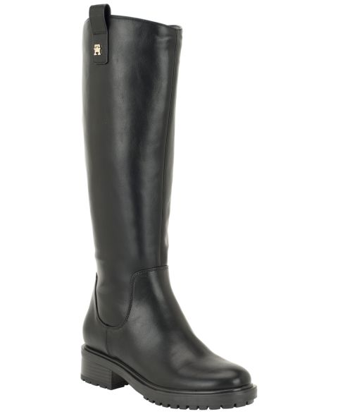 Женские ботинки Tommy Hilfiger Ashere Tall Lug Sole Riding Boots, Regular & Wide Calf, цвет: Чёрный