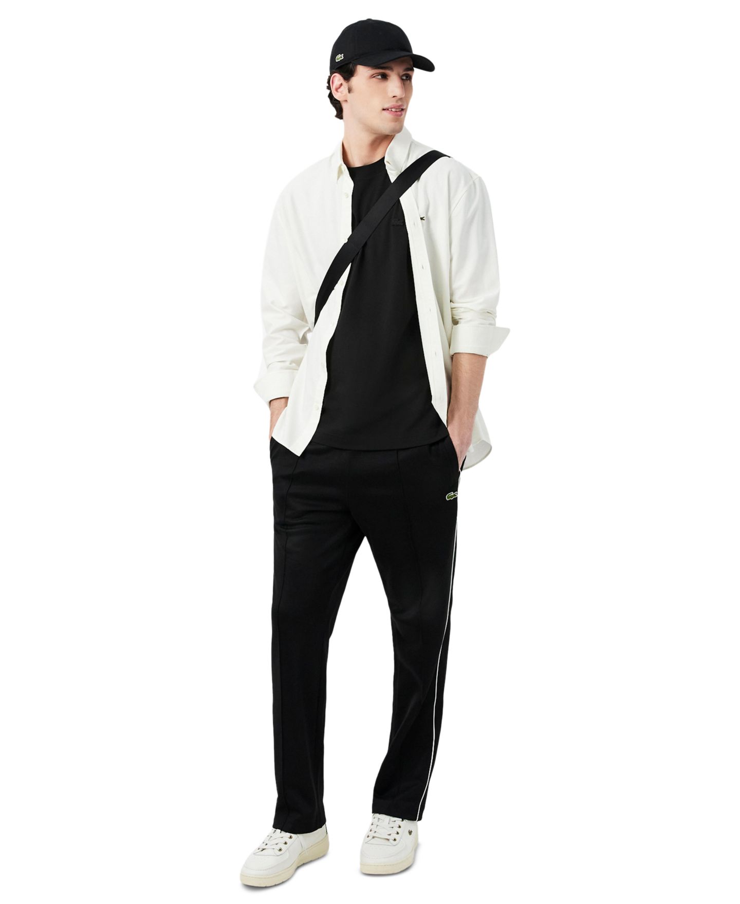 Мужская футболка Lacoste Classic-Fit Crewneck, цвет: Чёрный — фото 1
