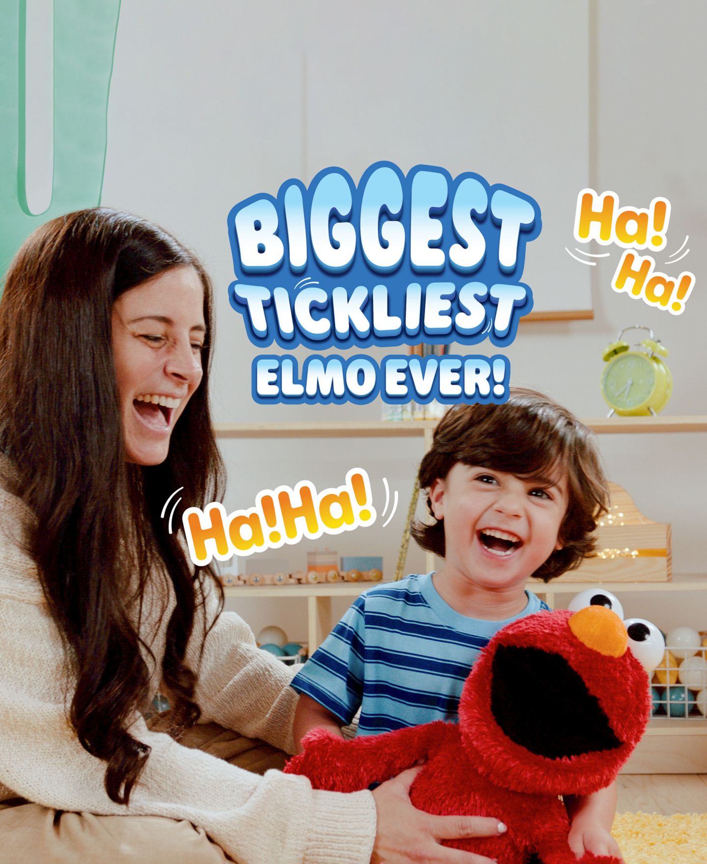 Детская мягкая игрушка Sesame Street Tickle Me Elmo Giggle Max 18" Interactive Plush, Ages 18 months+ — фото 5