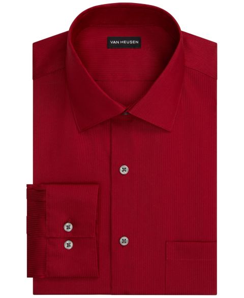 Мужская рубашка Van Heusen Regular-Fit Dress Shirt, цвет: Кирпичный рубиновый