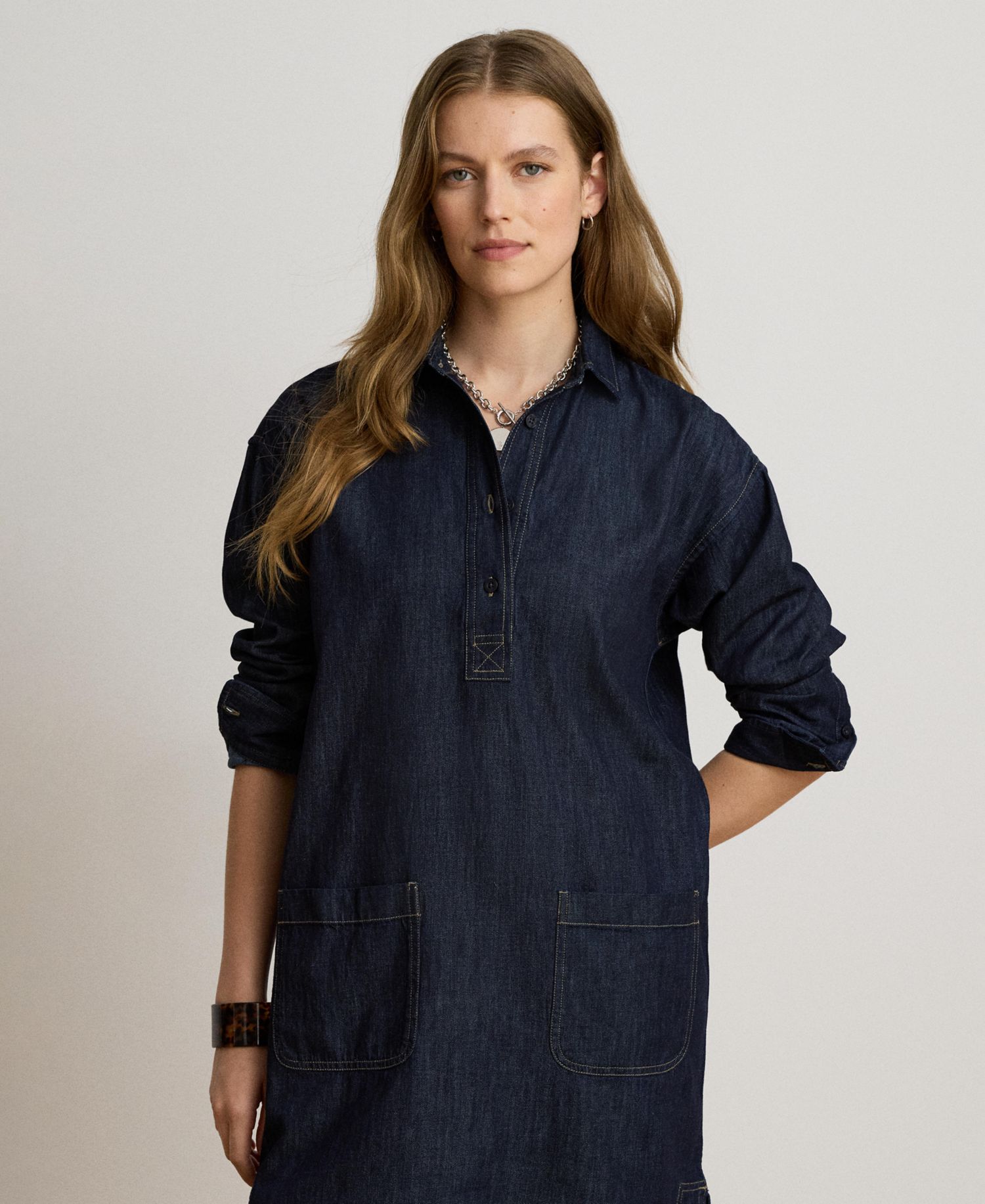 Women's Relaxed-Fit Denim Shirtdress