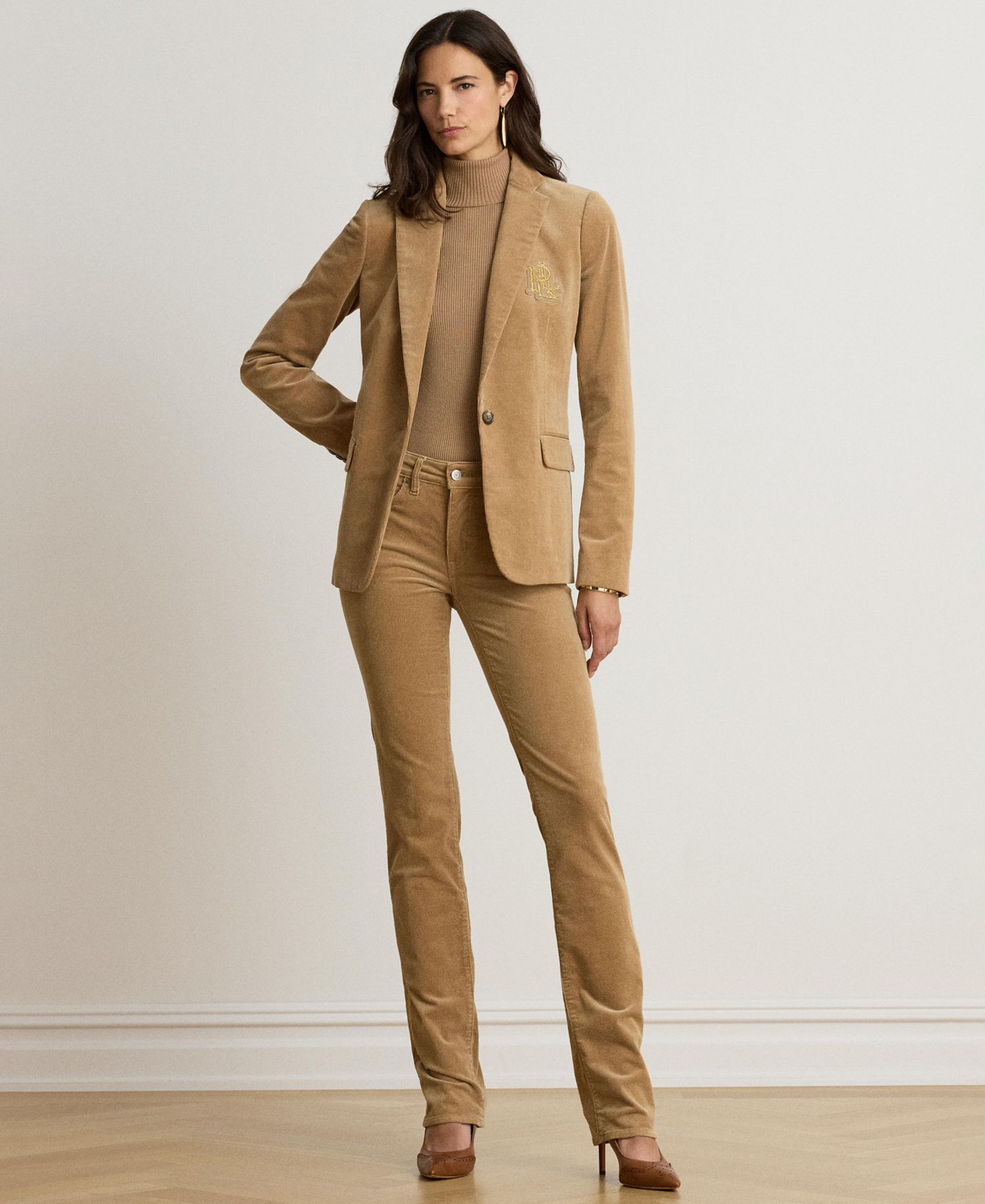 Women's Corduroy Single-Button Blazer