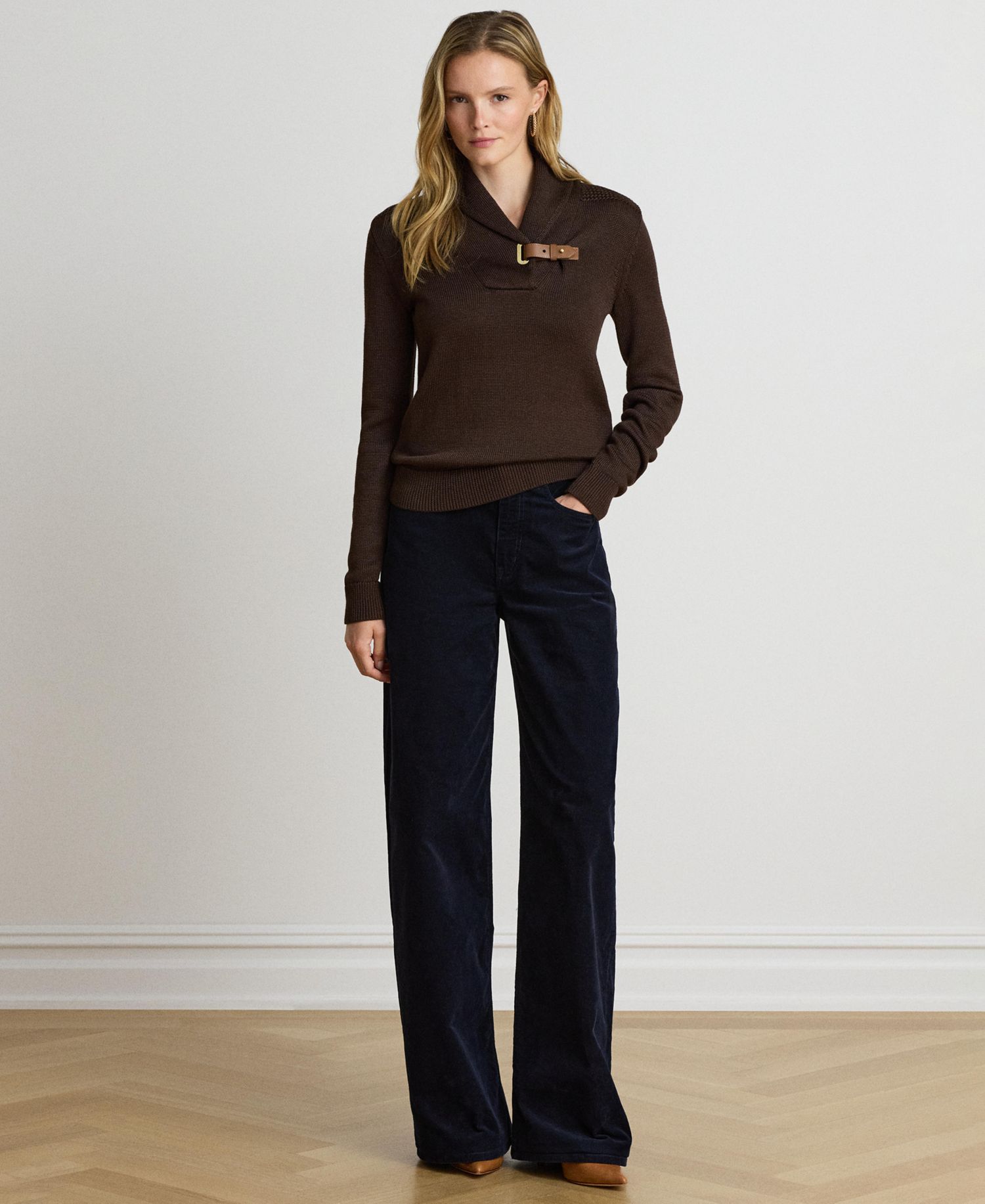 Women's Sabree Long-Sleeve Buckle-Trim Sweater