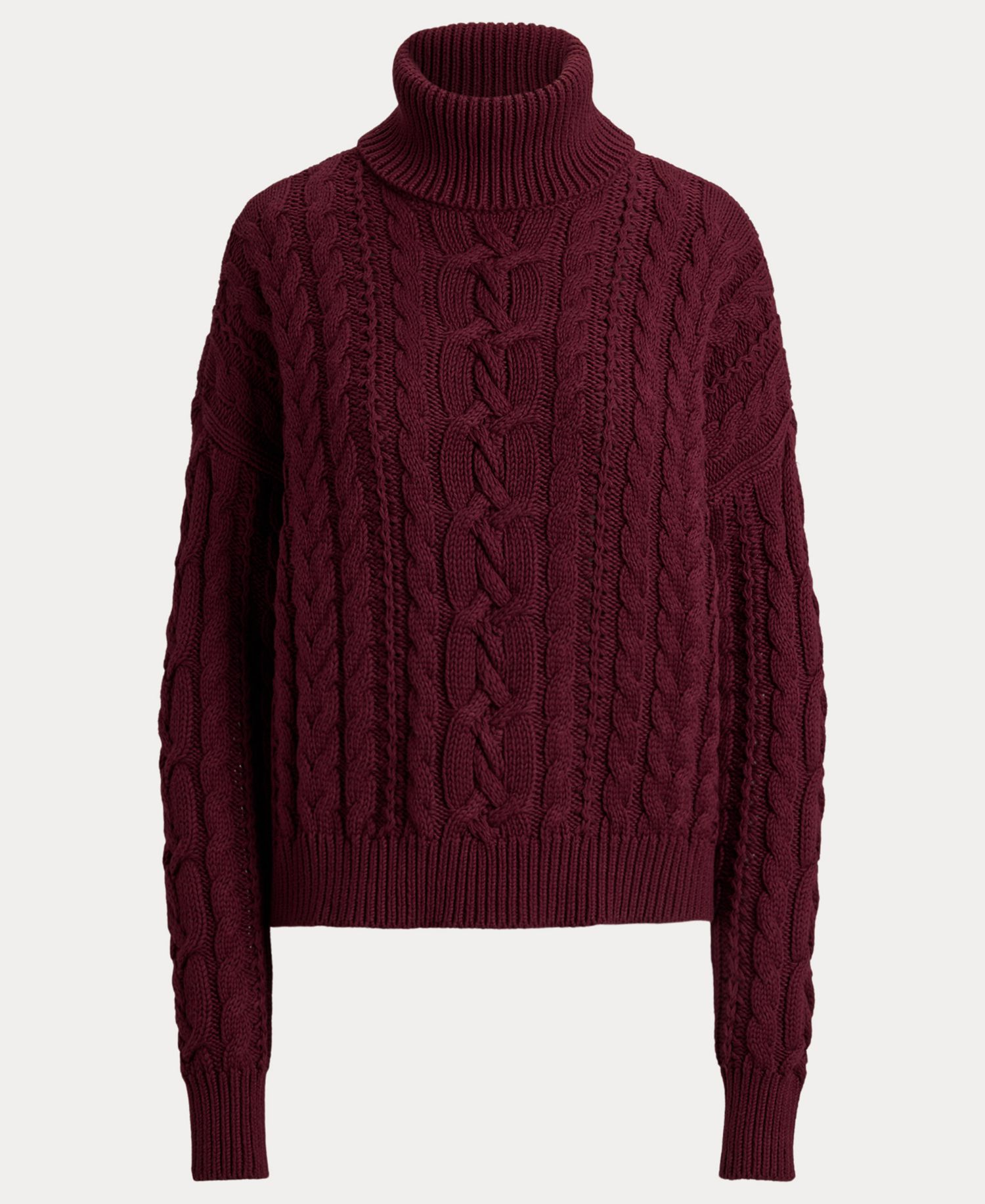 Women's Cable-Knit Cotton Turtleneck Sweater