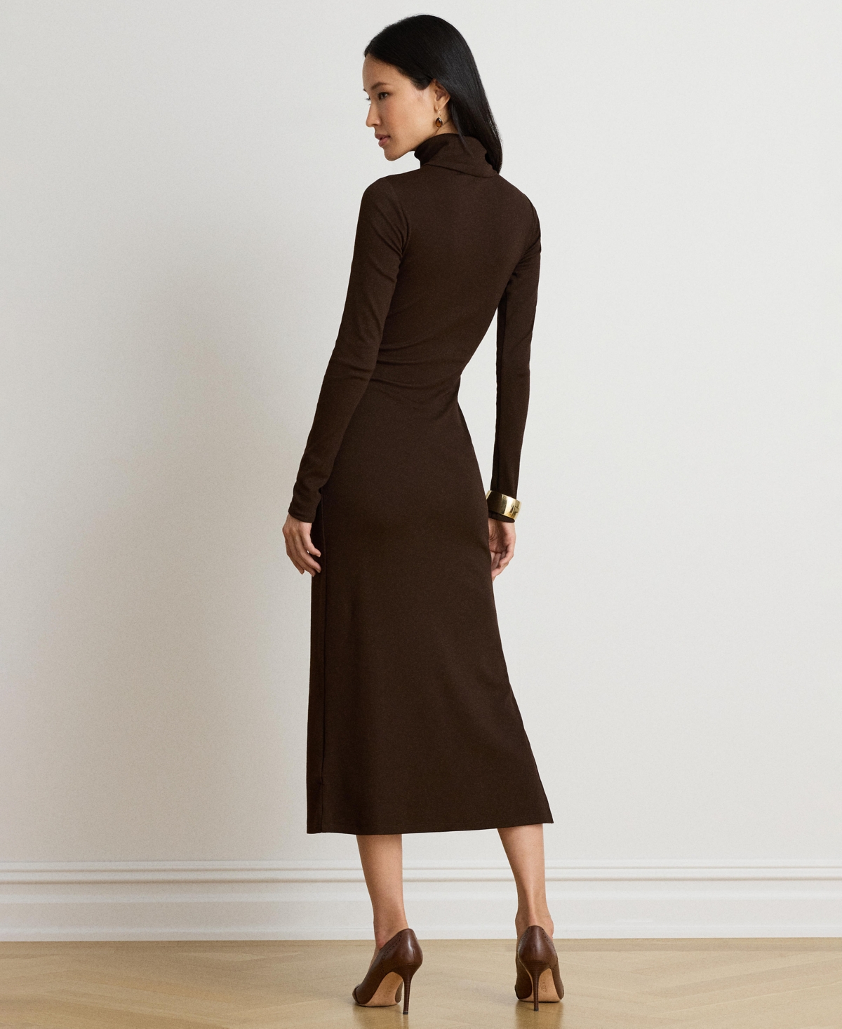 Lauren Ralph Lauren Women's Tie-Front Turtle Neck Dress