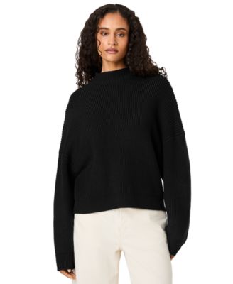 Women's Babysoft Rib Mock Neck Relaxed-Fit Long-Sleeve Pullover