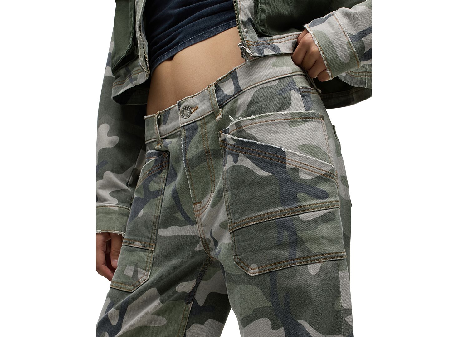 Women's Rylee Camo Wide-Leg Low-Rise Pants