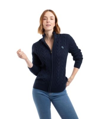 Women's Lunenne Full Zip Cable Knit Cardigan
