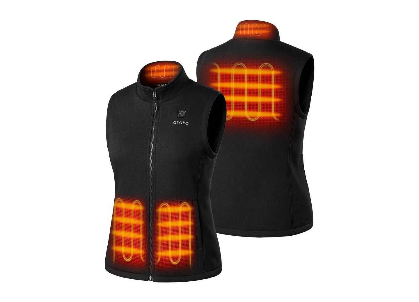 Женский жилет ororo 4-Zone Heated Fleece Stand-Collar, цвет: Чёрный — фото 2