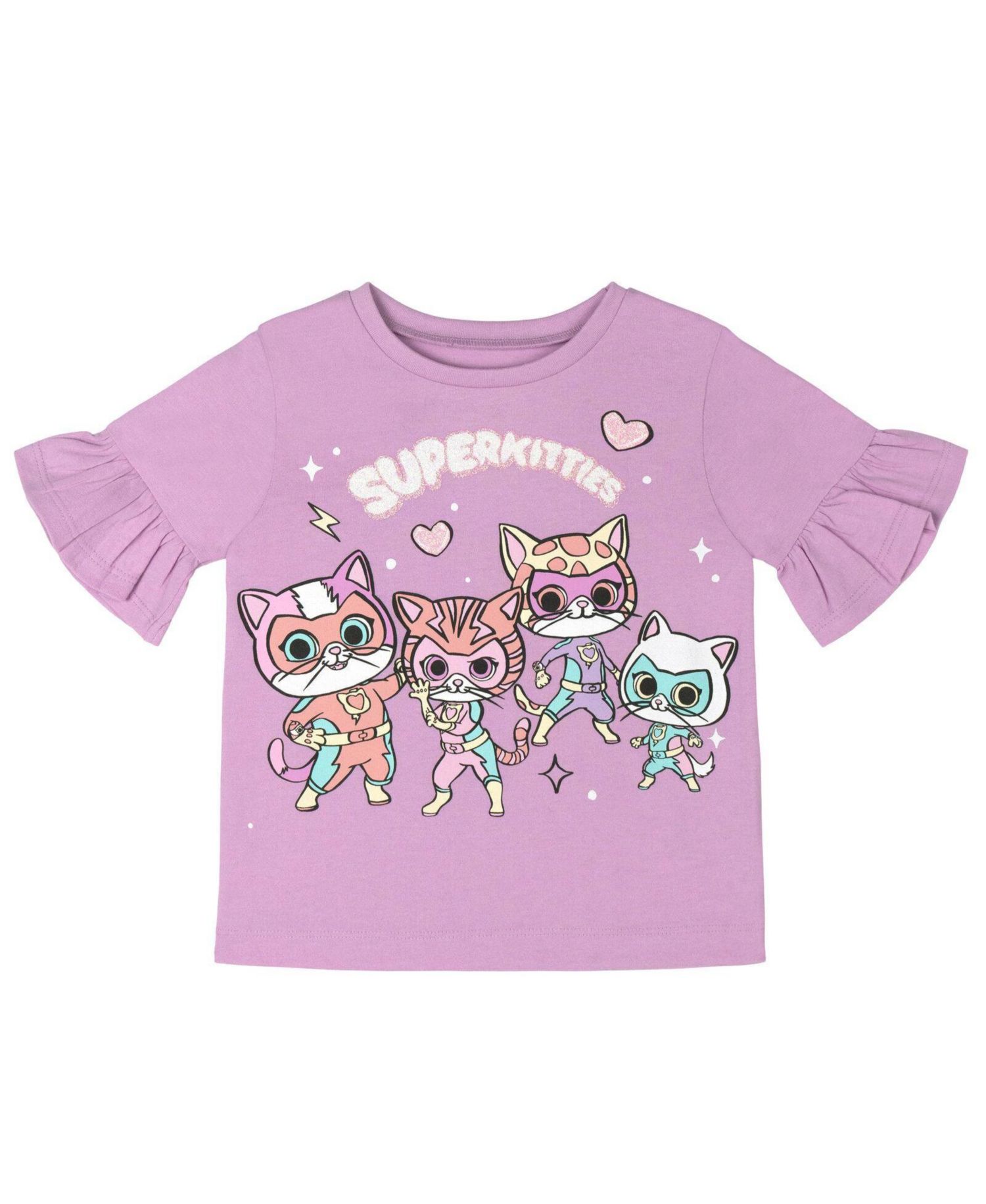 Little Girls' 2-Piece Short Sleeve Tee and Gauze Shorts Set