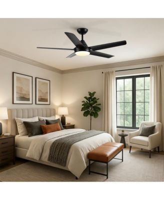 48-in Modern Downrod Ceiling Fan with Lights and Remote Control Included 5-Blade