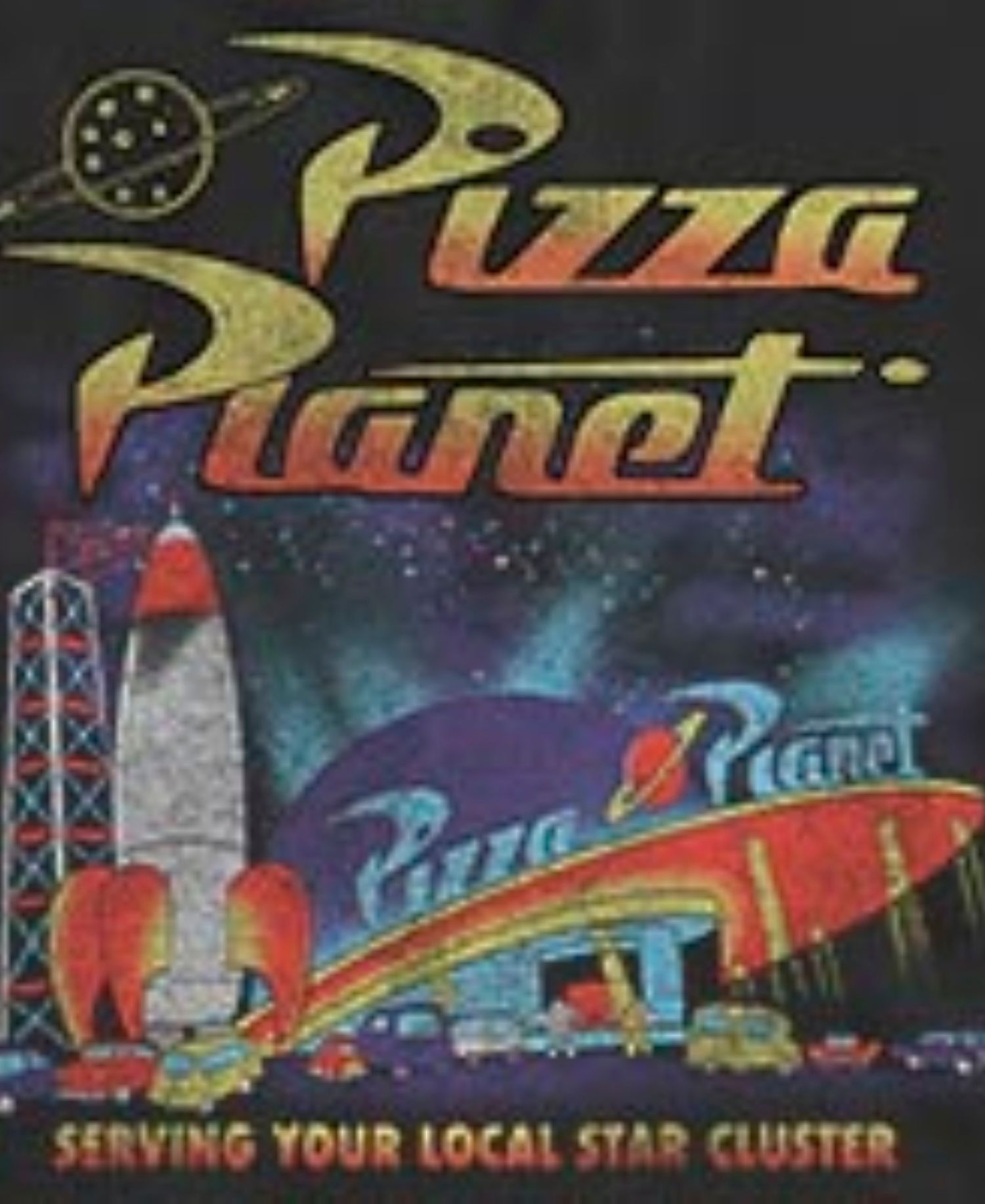 Men's Pizza Planet Retro Space Delivery Graphic Tank Top