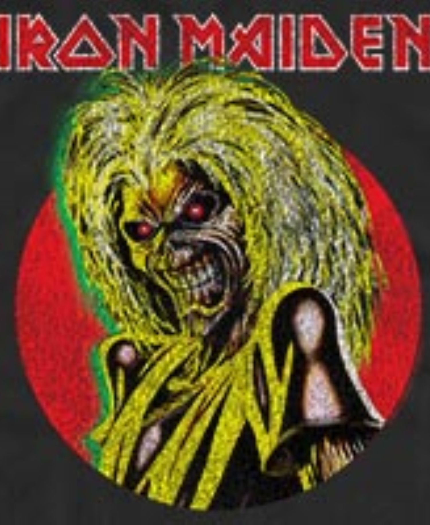 Men's Iron Maiden Eddie Red Circle Vintage Graphic Tank Top
