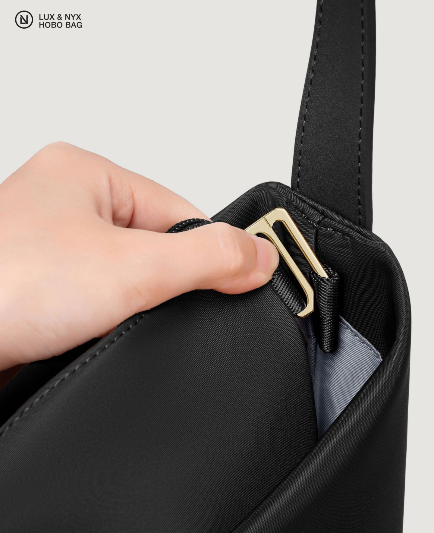 Женская сумка Lux & Nyx Origami Convertible Hobo 15" Laptop Tote for Women, цвет: Чёрный — фото 9
