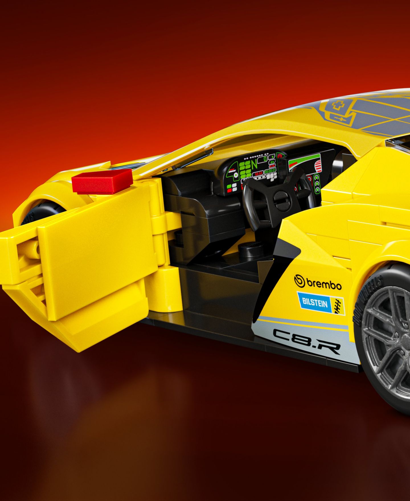 Детский конструктор Mattel Brick Shop Hot Wheels 1:32 Scale Customizable '20 Corvette C8.R 261-Piece Building Set, Ages 10+ — фото 6