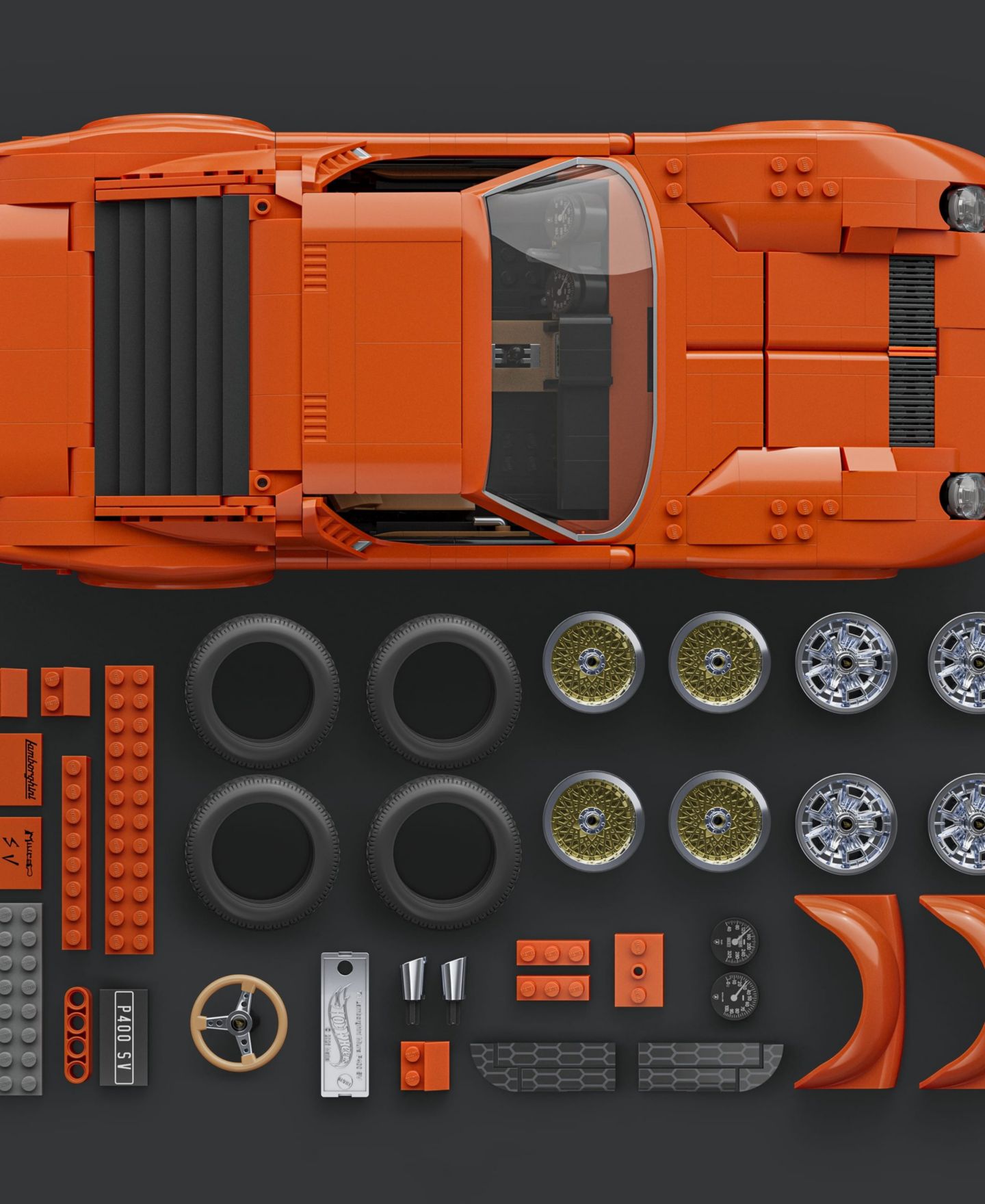 Конструктор Mattel Brick Shop Hot Wheels Lamborghini Miura P400 SV, 1523 детали, от 17 лет — фото 5