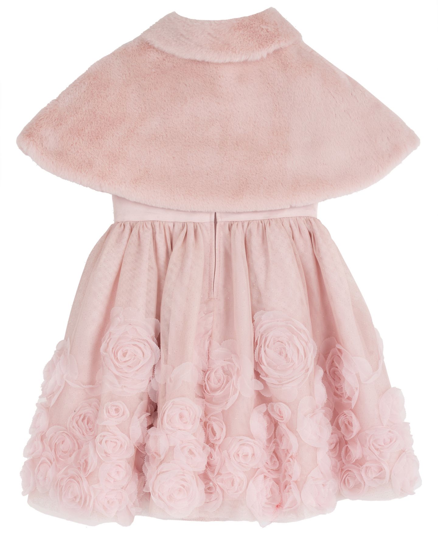 Платье Rare Editions Satin Sleeveless with Fur Bolero для девочек, цвет: Розовый — фото 6