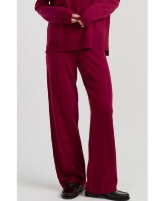 Women's Chinti and Parker Wool and Cashmere Wide Leg Track Pant