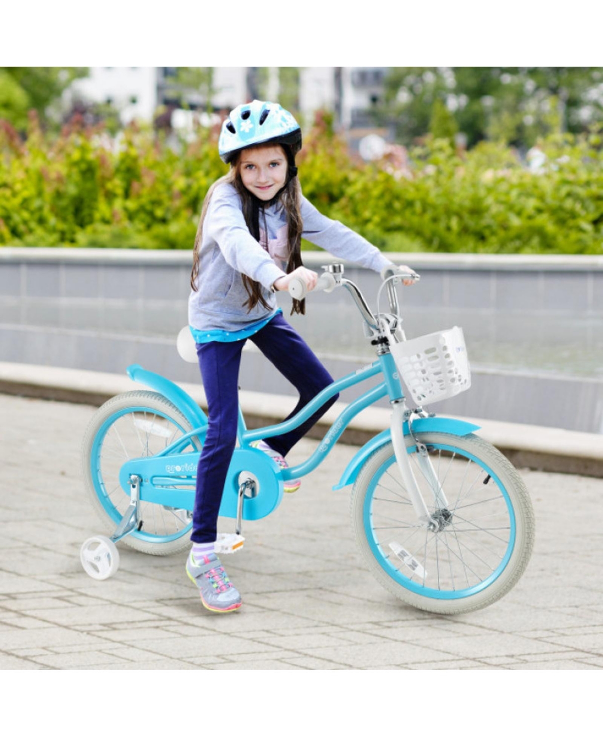 Sugift 18 Inch Kids Bike with Dual Brake System and Protective Gear Set, Holds Up to 99 lbs, Ages 4-8