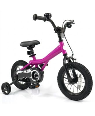 12-Inch Kids Bike with Removable Training Wheels Enclosed Chain Guard and Bell Ages 3-4