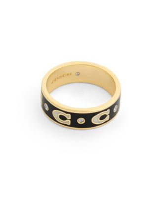 Faux-Stone Signature C Enamel Band Ring