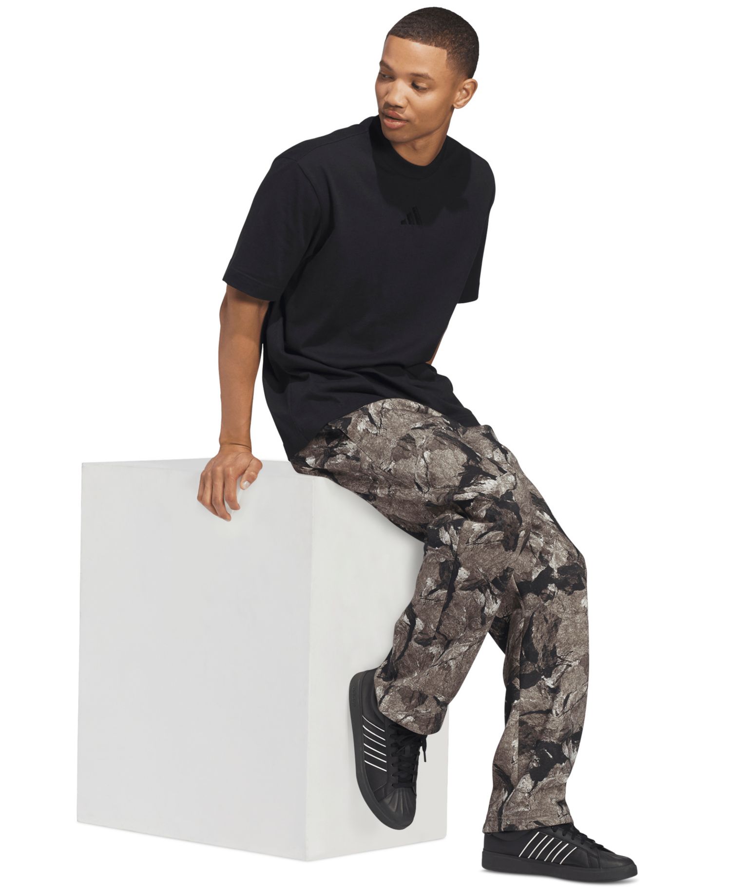 Men's Rock Camo Fleece Open Hem Pants
