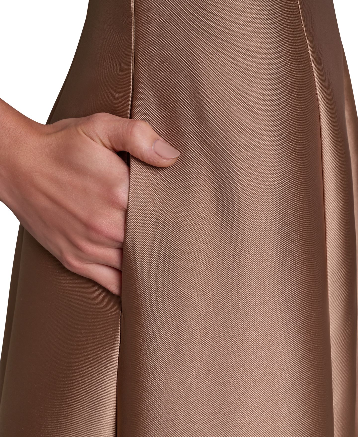 Женские платья Donna Karan New York Strapless Pleated Mikado Gown, цвет: Верблюжий — фото 4