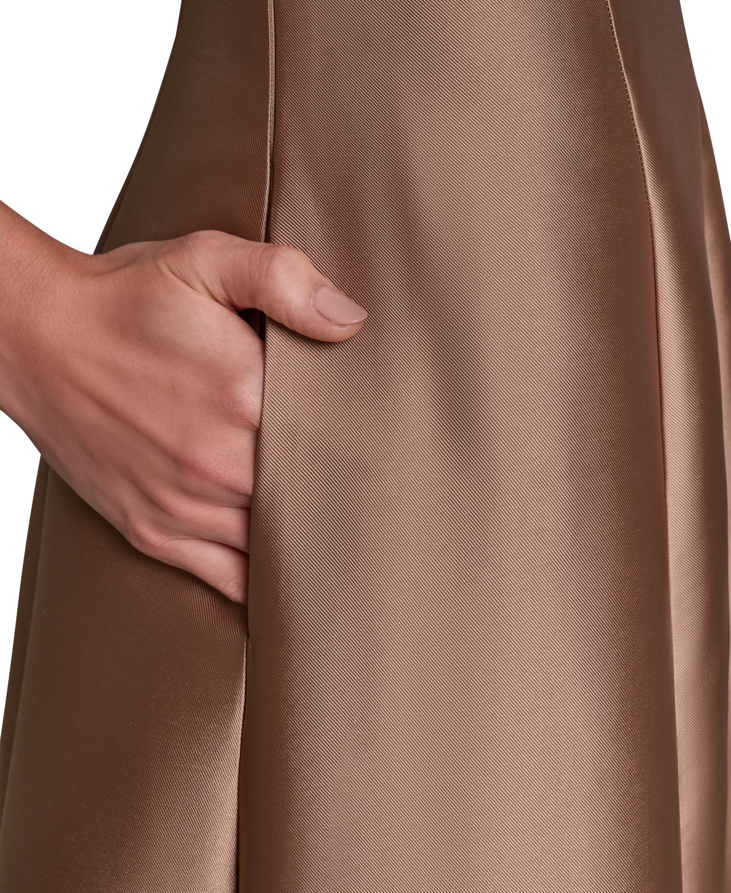 Women's Strapless Pleated Mikado Gown