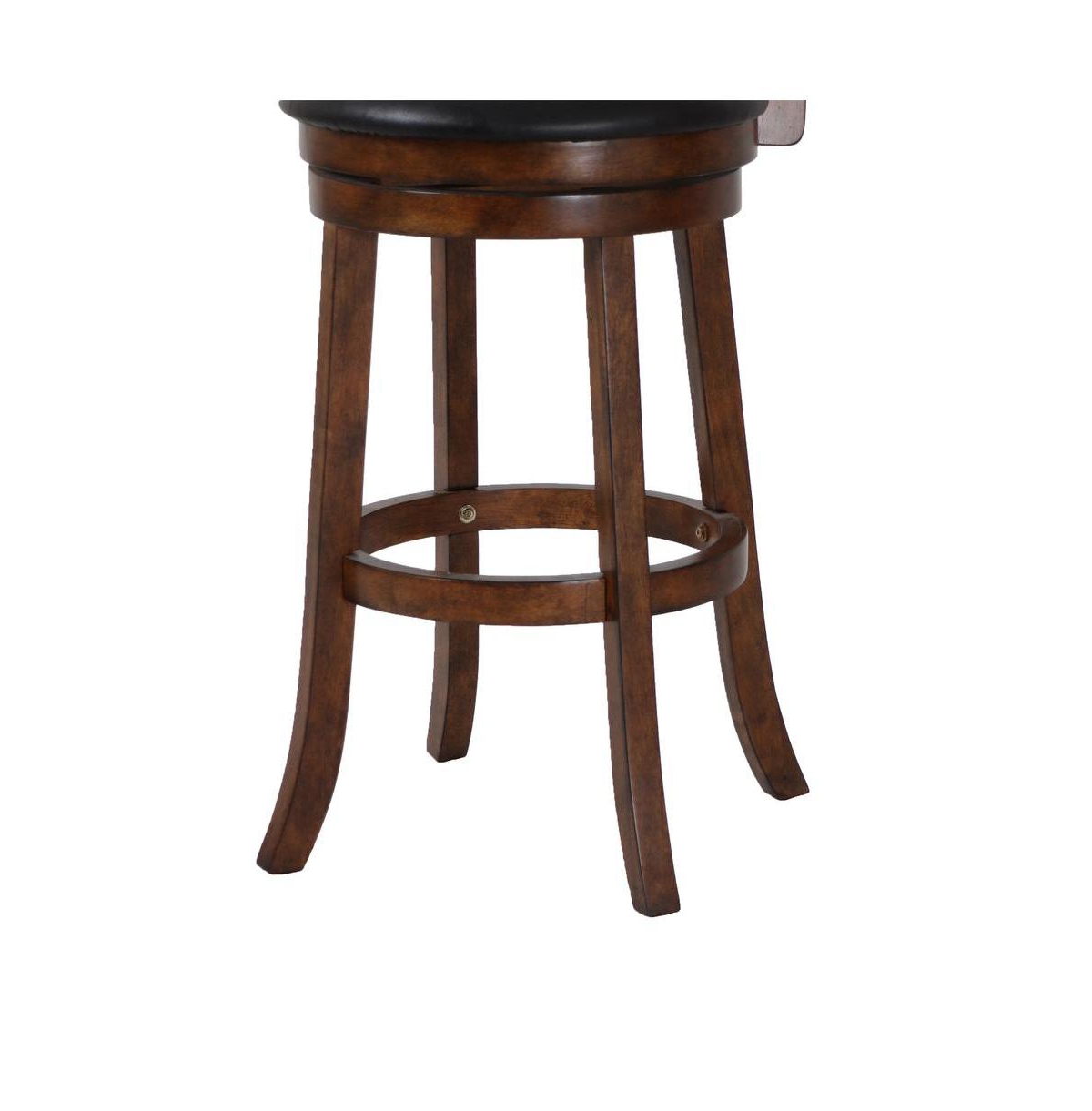New Classic Furniture Bristol Wood Swivel Bar Stool with Pu Seat