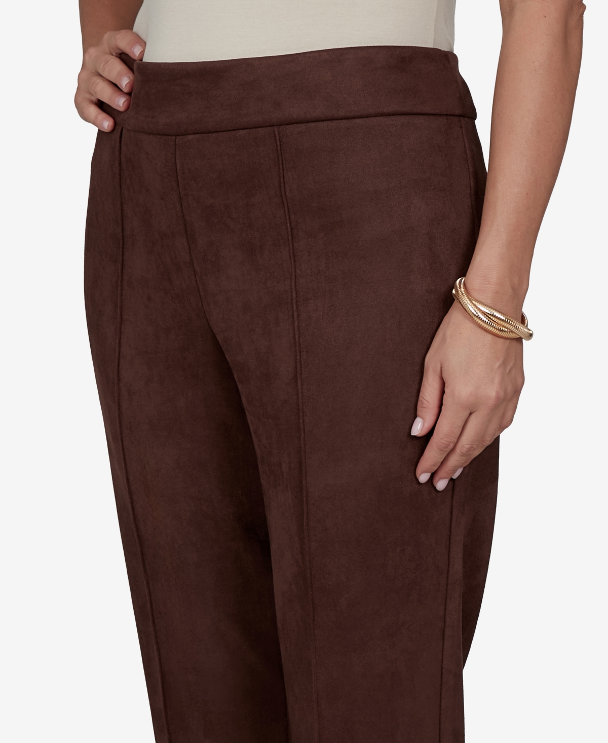 Ruby Rd. Plus Size Pull-on Scuba Cropped & Ankle Pants In Walnut