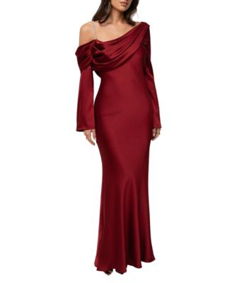 macy's red christmas dress Satin 3%SPANDEX Dress The Spiced