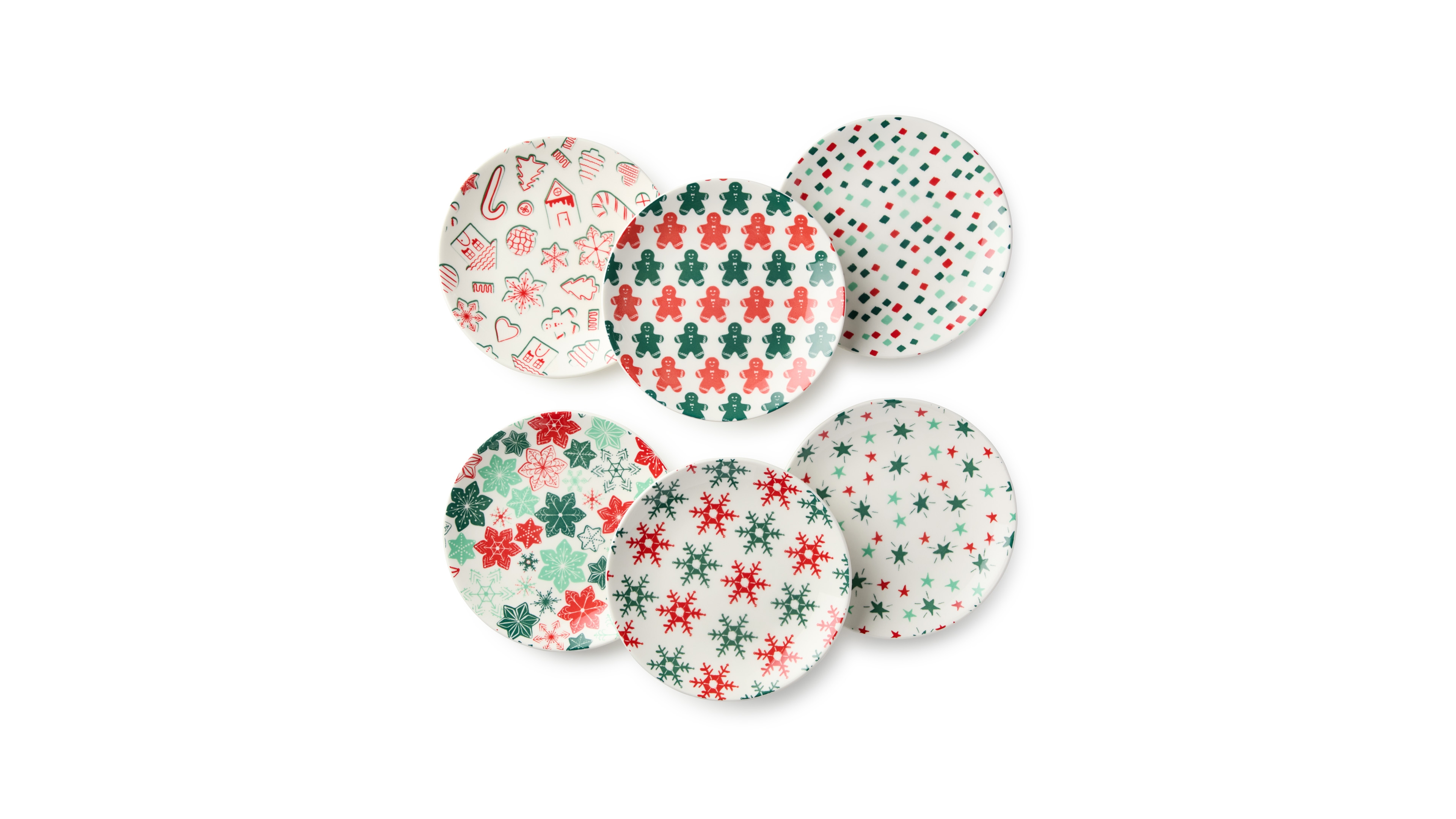 Certified International Holiday Spruce Canape Plates, Set of 6
