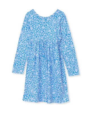 Big Girls Plus Long Sleeve Gathered Waist Jersey Dress
