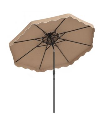 Outdoor Patio Umbrella with Push Button Tilt Crank Lift and Vented Top