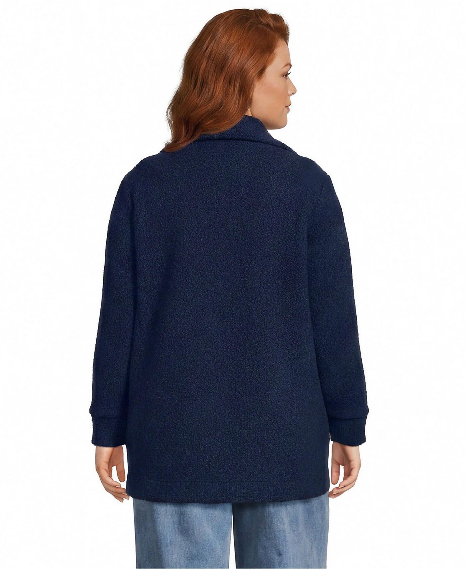 Plus Size Boucle Fleece Coat