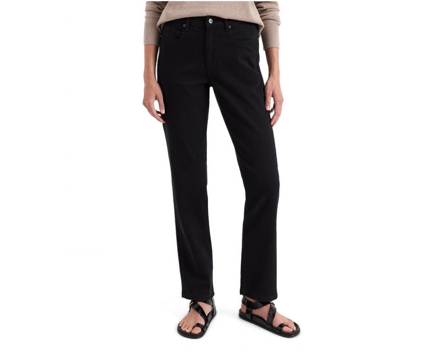 Женские брюки Pact All-Day Twill Straight Cotton-Blend, цвет: Чёрный — фото 1