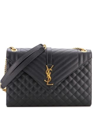 Large Classic Monogram Envelope Satchel Mixed Matelasse Leather