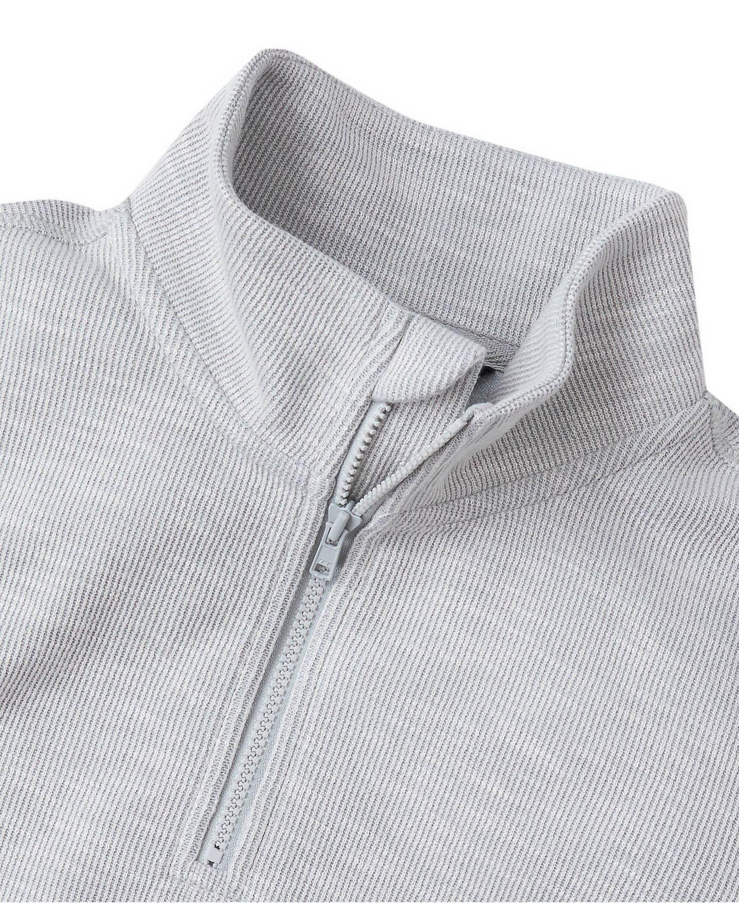 Свитер Lands' End Quarter Zip Slub для мальчиков, цвет: Серый меланжевый — фото 3