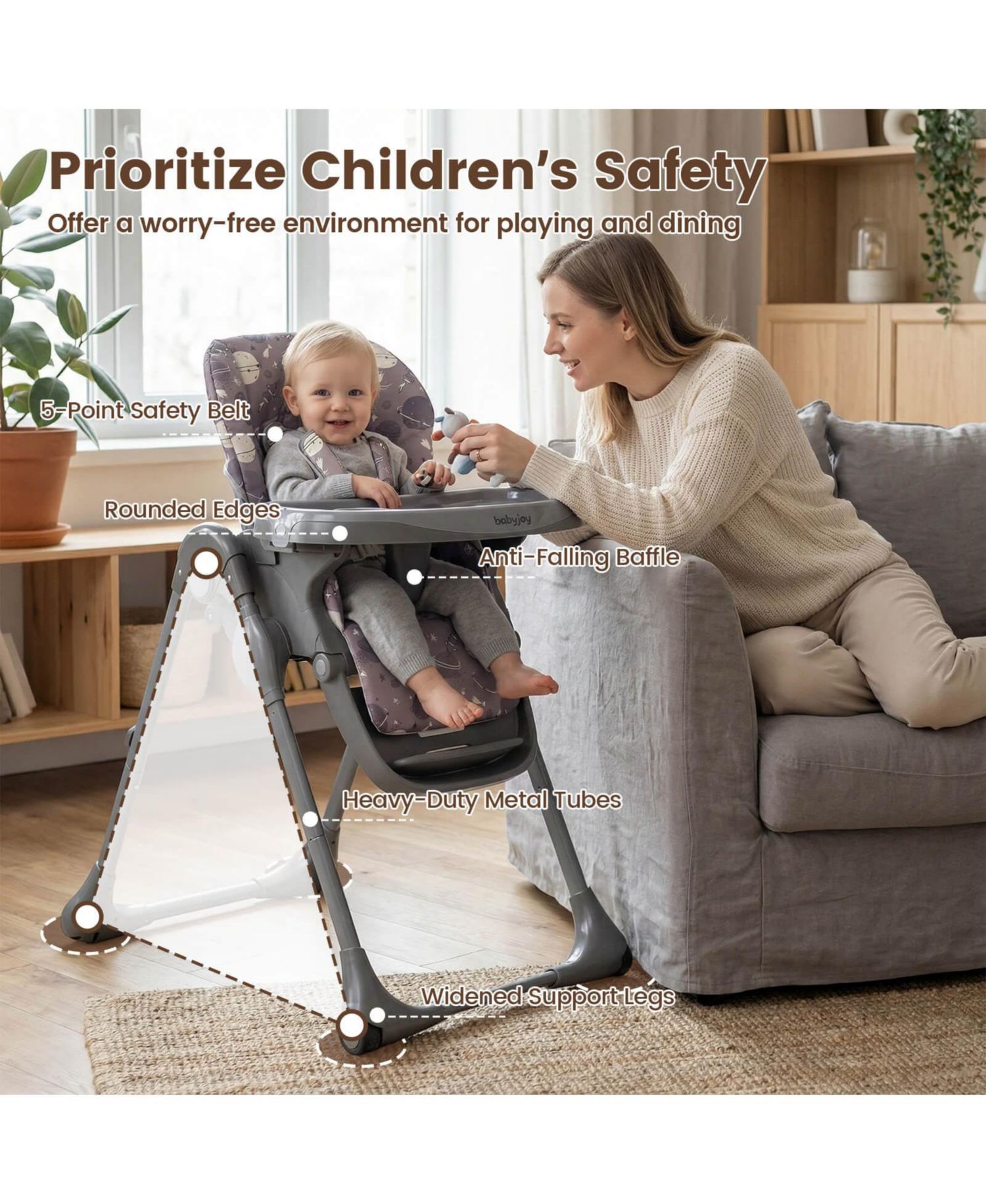 16-in-1 Baby High Chair with Activity Center Booster Seat