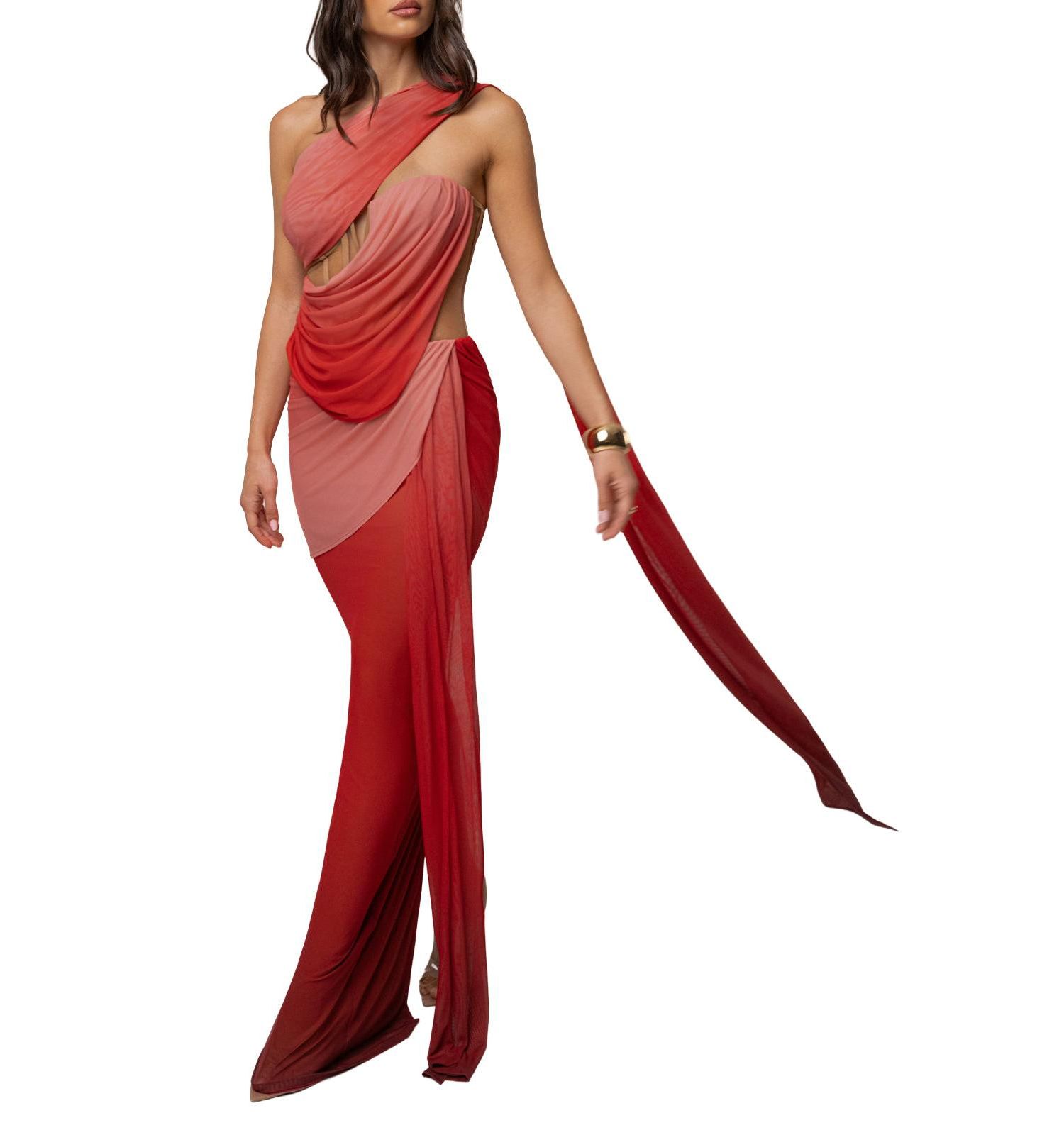 Women's Empress of Hearts High-Neck Corset Mesh Gown