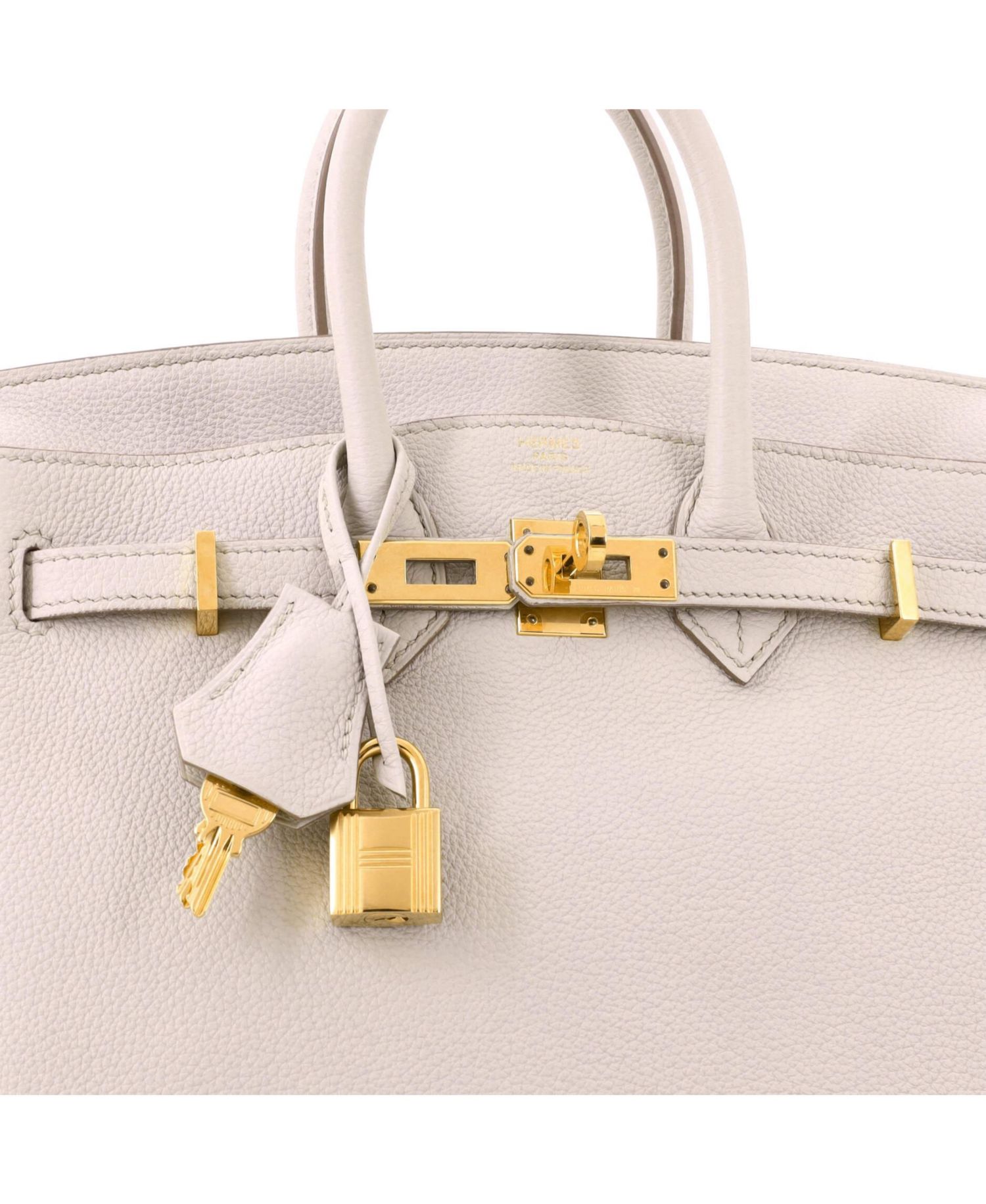 Pre-Owned Hermes Birkin 25 Handbag Light Togo with Gold Hardware