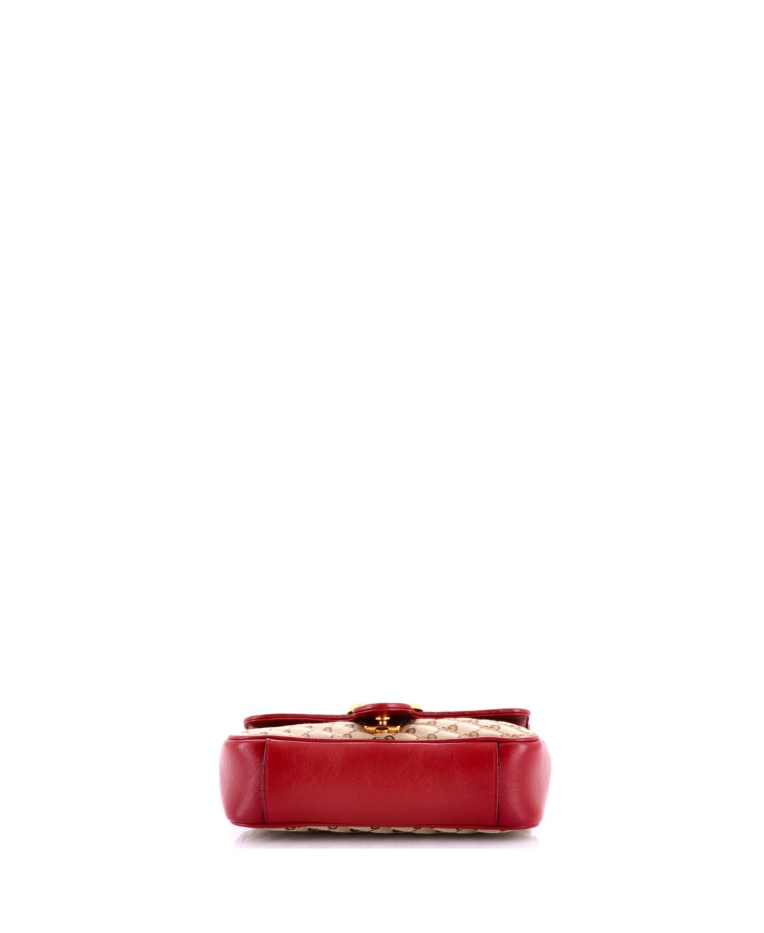 Mini GG Marmont Flap Bag Diagonal Quilted GG Canvas with Leather