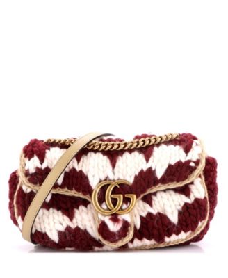 Small GG Marmont Flap Bag Knit Houndstooth Wool